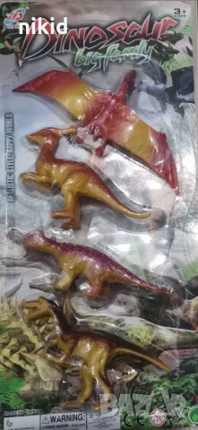 4 бр Динозавър динозаври пластмасови фигурки играчки за игра и украса торта, снимка 1 - Фигурки - 33704036