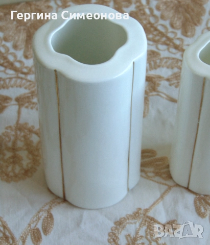 Три вази български костен порцелан, снимка 2 - Вази - 52616257