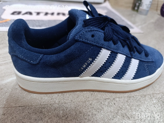 adidas Originals - Велурени маратонки Campus 00s, Ултрамарин синьо, Мръснобял