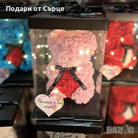 10 мечета от рози с луксозна опаковка, сърчице, лампички, снимка 2 - Декорация за дома - 53224741