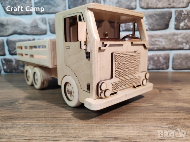 Дървен модел на фермерски камион – Craft Camp, снимка 3 - Коли, камиони, мотори, писти - 52735528