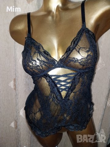 S Черен дантелен корсет/Топ/ , снимка 3 - Бельо - 42557397