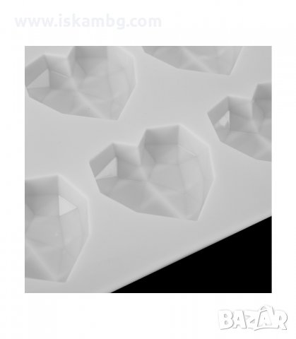 СИЛИКОНОВА ФОРМА ЗА 8 БР. ДИАМАНТЕНИ СЪРЦА - код 3153, снимка 12 - Форми - 33889245