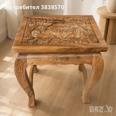 Маса с дърворезба , снимка 2 - Декорация за дома - 56426648