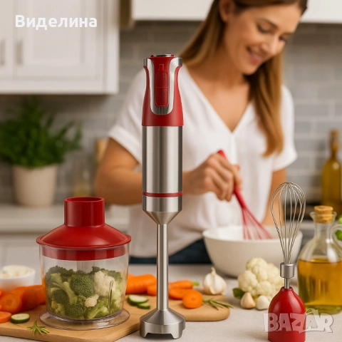 Пасатор 3 в 1 с чопър и бъркалка Royalty Line RL-ESMS800, снимка 6 - Чопъри и пасатори - 51804049