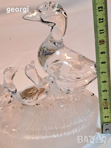 италианска кристална фигура патица с патета RCR Italy 32/3, снимка 4 - Декорация за дома - 53123795