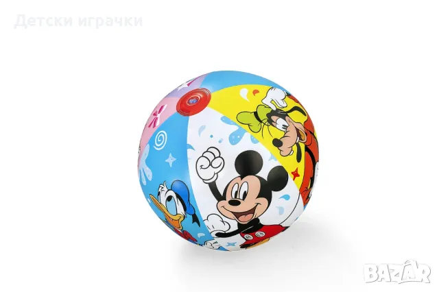 Надуваема плажна топка BESTWAY Mickey & Friends, диаметър 51 см, PVC, цветна, снимка 3 - Надуваеми играчки - 49981652