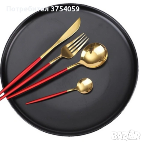 Комплект прибори за хранене от 24 части с луксозен дизайн и магнитна кутия, снимка 7 - Сервизи - 53124441