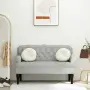 vidaXL Пейка с облегалка, светло сива, 119,5x64,5x75 см, кадифе, снимка 2