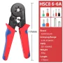 4392 Клещи за кримпване HSC8 6-6A комлект с кутия и 1200 тръбни клеми, снимка 1