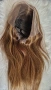 Естествена перука от бразилска коса 70-75 см - Lace Front 13x6, кафява с руси кичури, 200% плътност, снимка 9