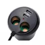 Разклонител с 2 гнезда за запалка и 2 USB порта - WF028, снимка 2