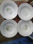 Четири стари порцеланови чинии за супа на фабрика Изида - България от 1962 година