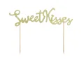 Стилна Декорация за Торта в Златисто “Sweet kisses”, снимка 2