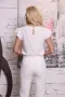 Панталон “White Elegance Line” – елегантен бял панталон с колан арт.8024, снимка 2