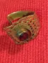 СТАРИНЕН АЖУРЕН МЕСИНГОВ РЕТРО ПРЪСТЕН с ГРАНАТ и НУЖДА от ЛЕКА РЕСТАВРАЦИЯ / РЕМОНТ 39846, снимка 14