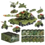 Коомплект конструктори Военни машини, Пластмасови, 12 броя, Многоцветен, снимка 1