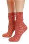 Philippe Matignon ръженочервени женски къси фигурални чорапи от вискоза Филип Матинон, снимка 1 - Дамски чорапи - 29594176