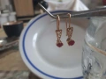 Руски златни обеци със синтетични рубини, снимка 1