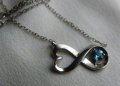 Американско сребърно колие с "Його сапфир", снимка 2