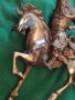 Стара бронзова фигурка кон с ездач голяма 34197, снимка 4
