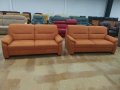 Две тройки от плат алкантара, цвят оранжев "Memphis", снимка 1 - Дивани и мека мебел - 39329589