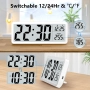 Дигитален стенен часовник, големи цифри, температура, безшумен, снимка 4