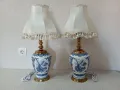 Комплект от две големи старинни порцеланови лампи - лампа, снимка 1
