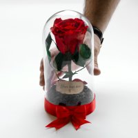 Подарък за Имен Ден / Естествена Вечна Роза в Стъкленица / Оригинален Подарък Жива Вечна Роза, снимка 1 - Подаръци за имен ден - 38771445