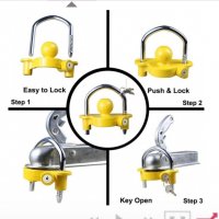 Универсален заключващ механизъм за теглич на каравана и ремаркета против кражба с два ключа , снимка 7 - Ремаркета - 38501032