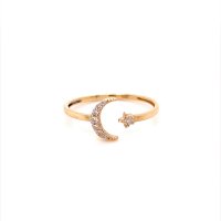Златен дамски пръстен 1,03гр. размер:57 14кр. проба:585 модел:20021-2, снимка 1 - Пръстени - 42528401