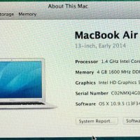 Macbook Air 1466 4GB RAM 128GB HDD 1,5GB Video mid2014, снимка 3 - Лаптопи за дома - 44334308