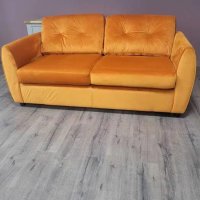 Оранжев диван от плат двойка с функция сън, снимка 8 - Дивани и мека мебел - 42541007