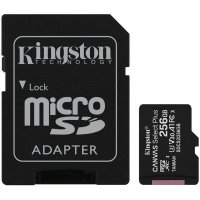 ФЛАШ КАРТА SD MICRO 256GB KINGSTON SDCS2/256GB MicroSDXC, Canvas Select Plus 100R A1 C10 Card + ADP, снимка 1 - Друга електроника - 30650706