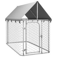 vidaXL Дворна клетка за кучета с покрив, 200x100x150 см（SKU:171496, снимка 1 - За котки - 44579983