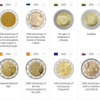 Сет/Лот 2 евро монети (възпоменателни) 2022/ 2 Euro Coin, снимка 1 - Нумизматика и бонистика - 36629756