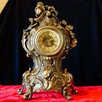 Бронзов механичен каминен часовник,барок. , снимка 10 - Антикварни и старинни предмети - 31446709