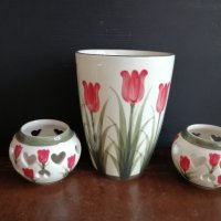 Комплект ваза със свещници , снимка 1 - Декорация за дома - 36825215