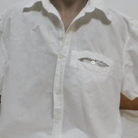 Мъжка риза с къс ръкав от лен Huzar, снимка 2 - Ризи - 36794783
