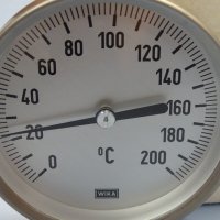 биметален термометър Wika thermometer ф100mm, 0/+200°C, L-650mm, снимка 2 - Резервни части за машини - 37084357