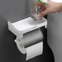 Пластмасова поставка за тоалетна хартия и телефон монтиране на стената, без пробиване, снимка 8 - Други - 33939046