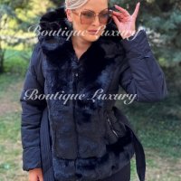 Дамско черно зимно яке палто с големи пухове и качулка, снимка 3 - Якета - 42093320