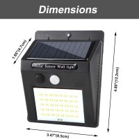 Соларни охранителни светлини, Сензор за движение, IP 65, 40LED, 6 броя, снимка 2 - Соларни лампи - 42835845