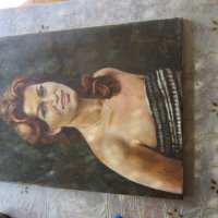 Картина масло върху платно Портрет Жена подписана , снимка 6 - Картини - 32079510