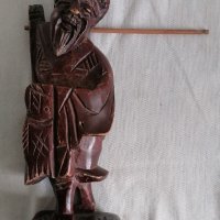 антика скулптура резба рибар Тайван, снимка 1 - Антикварни и старинни предмети - 39496094