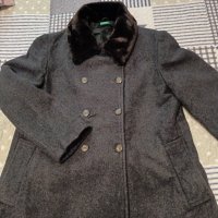 Дамско вълнено палто BENETTON, снимка 2 - Палта, манта - 42892523