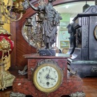 Прекрасен антикварен френски каминен часовник , снимка 2 - Антикварни и старинни предмети - 40094739