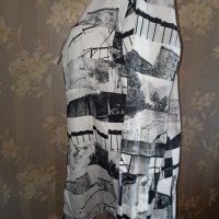 Zara L  -Мъжка нова с етикет риза с абстрактни черно- бели фигури , снимка 4 - Ризи - 40532982