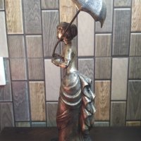Бронзова Скулптура във Сребърно Покритие-Дамата със Чадъра 19 Век Испания , снимка 6 - Статуетки - 42112272