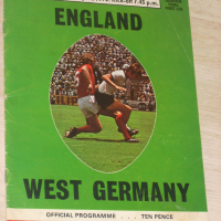 Англия - ФРГ /Германия/ четвъртфинал за европейско първенство оригинална футболна програма от 1972 г, снимка 1 - Други ценни предмети - 20543696